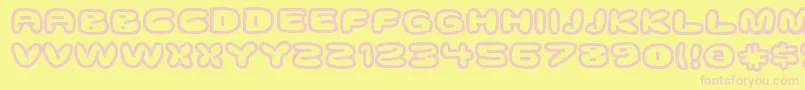 GhostmeatRegular-fontti – vaaleanpunaiset fontit keltaisella taustalla