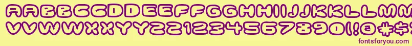 GhostmeatRegular Font – Purple Fonts on Yellow Background