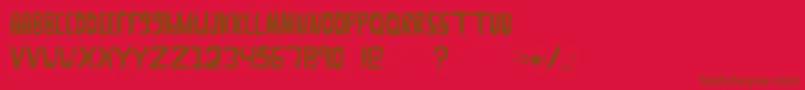 フォントGooseneck – 赤い背景に茶色の文字