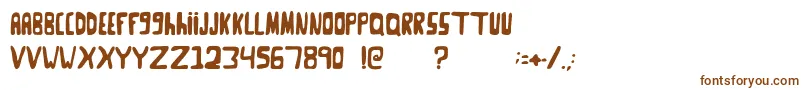 Gooseneck-fontti – ruskeat fontit valkoisella taustalla