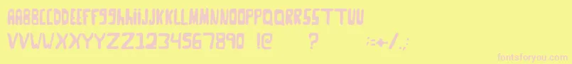 Gooseneck-fontti – vaaleanpunaiset fontit keltaisella taustalla