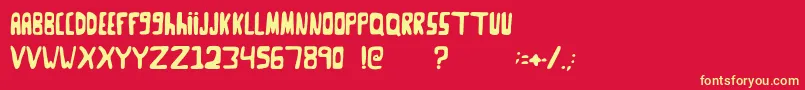 Gooseneck Font – Yellow Fonts on Red Background