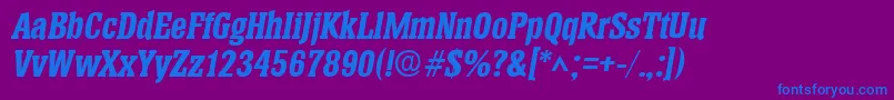 Шрифт HeliumBoldItalic – синие шрифты на фиолетовом фоне