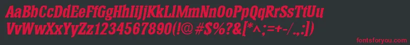 HeliumBoldItalic Font – Red Fonts on Black Background