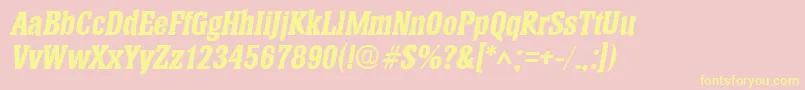 HeliumBoldItalic Font – Yellow Fonts on Pink Background