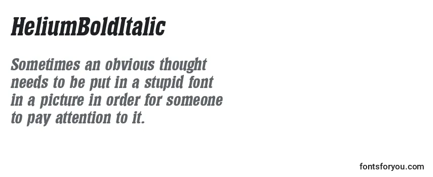 Review of the HeliumBoldItalic Font