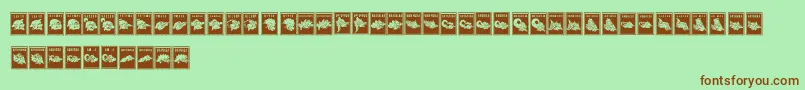 PerangkoWayang Font – Brown Fonts on Green Background