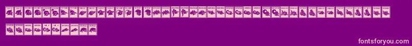 PerangkoWayang-Schriftart – Rosa Schriften auf violettem Hintergrund