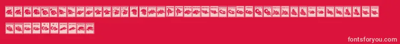PerangkoWayang Font – Pink Fonts on Red Background