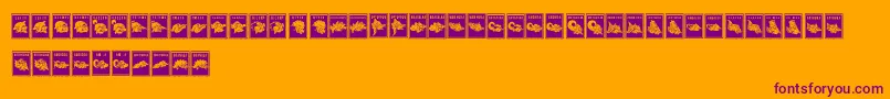 PerangkoWayang Font – Purple Fonts on Orange Background