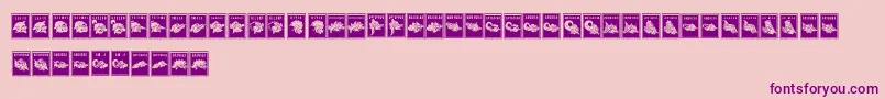 PerangkoWayang-Schriftart – Violette Schriften auf rosa Hintergrund