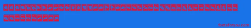 PerangkoWayang Font – Red Fonts on Blue Background