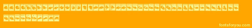 PerangkoWayang Font – Yellow Fonts on Orange Background