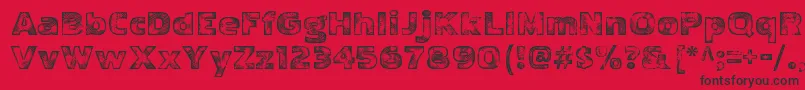 フォントPakenhamwoodRegular – 赤い背景に黒い文字
