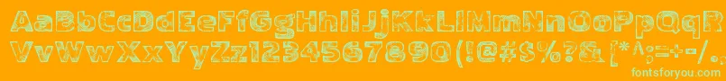 PakenhamwoodRegular Font – Green Fonts on Orange Background