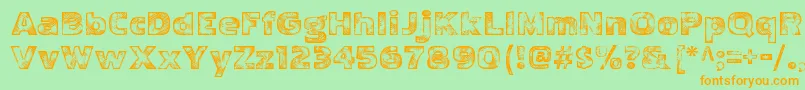 PakenhamwoodRegular Font – Orange Fonts on Green Background