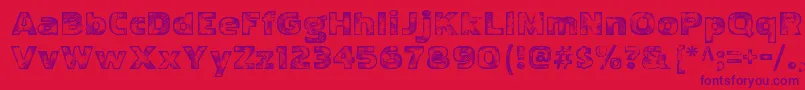PakenhamwoodRegular-Schriftart – Violette Schriften auf rotem Hintergrund