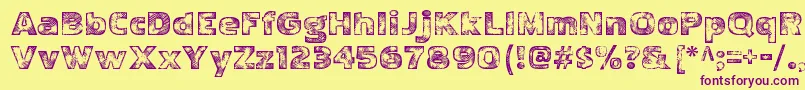 PakenhamwoodRegular Font – Purple Fonts on Yellow Background