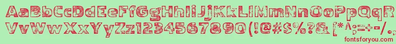 PakenhamwoodRegular Font – Red Fonts on Green Background
