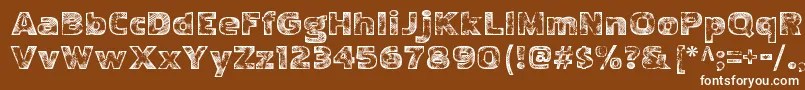 PakenhamwoodRegular-Schriftart – Weiße Schriften auf braunem Hintergrund