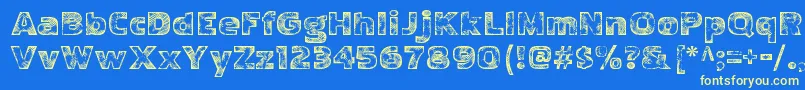 PakenhamwoodRegular Font – Yellow Fonts on Blue Background