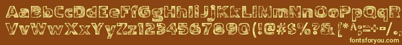 PakenhamwoodRegular Font – Yellow Fonts on Brown Background