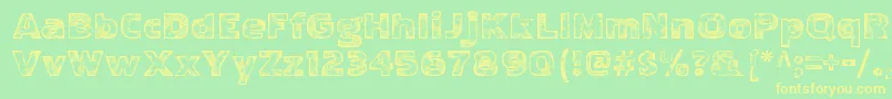 PakenhamwoodRegular Font – Yellow Fonts on Green Background