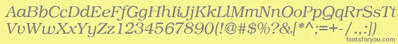 BookPsItalic Font – Gray Fonts on Yellow Background