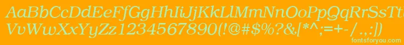 BookPsItalic Font – Green Fonts on Orange Background