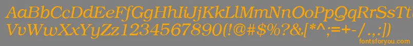 BookPsItalic Font – Orange Fonts on Gray Background