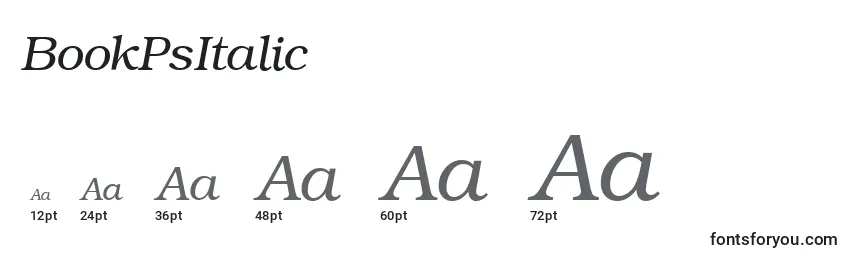 Размеры шрифта BookPsItalic