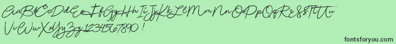 Beautydemo-Schriftart – Schwarze Schriften auf grünem Hintergrund