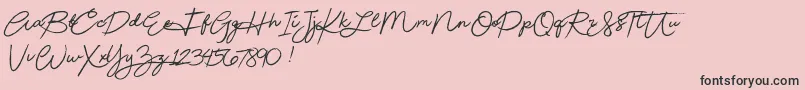 Fonte Beautydemo – fontes pretas em um fundo rosa