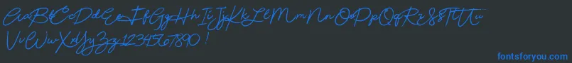 Beautydemo-Schriftart – Blaue Schriften auf schwarzem Hintergrund