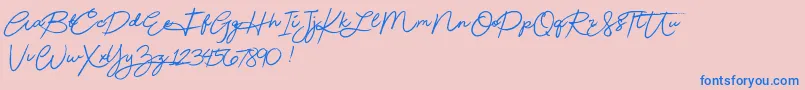 Beautydemo Font – Blue Fonts on Pink Background