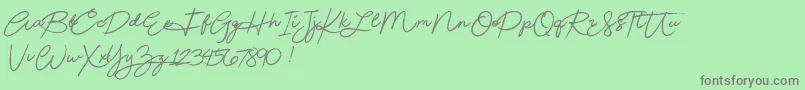 Beautydemo-Schriftart – Graue Schriften auf grünem Hintergrund