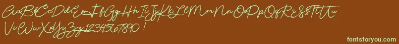 Шрифт Beautydemo – зелёные шрифты на коричневом фоне