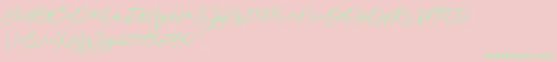 Шрифт Beautydemo – зелёные шрифты на розовом фоне