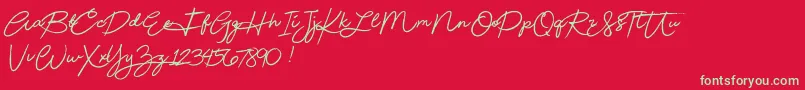 Beautydemo-fontti – vihreät fontit punaisella taustalla