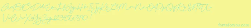 Beautydemo Font – Green Fonts on Yellow Background