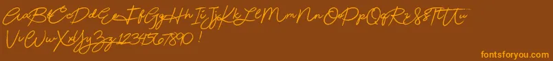 Beautydemo Font – Orange Fonts on Brown Background