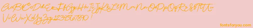 Шрифт Beautydemo – оранжевые шрифты на розовом фоне