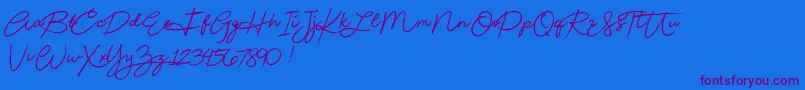 Шрифт Beautydemo – фиолетовые шрифты на синем фоне