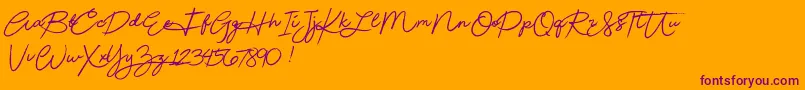 Шрифт Beautydemo – фиолетовые шрифты на оранжевом фоне