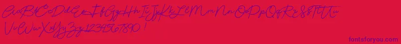 Beautydemo-Schriftart – Violette Schriften auf rotem Hintergrund