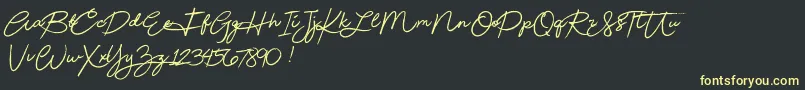 Beautydemo-Schriftart – Gelbe Schriften auf schwarzem Hintergrund