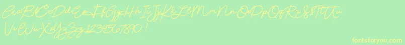 Beautydemo Font – Yellow Fonts on Green Background