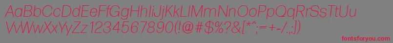 フォントFormulaserialXlightItalic – 赤い文字の灰色の背景