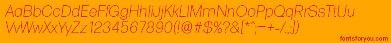 フォントFormulaserialXlightItalic – オレンジの背景に赤い文字