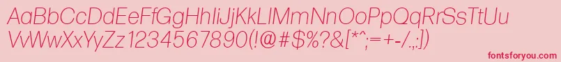FormulaserialXlightItalic Font – Red Fonts on Pink Background